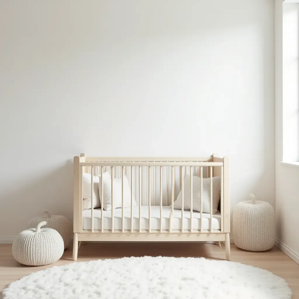 a photo of a Scandinavian-inspired nursery with clean lines and soft textures