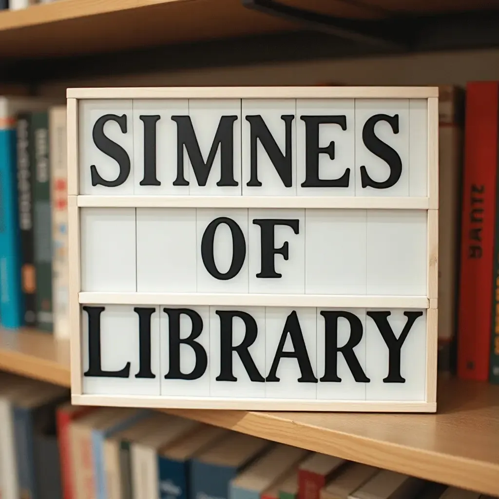 a photo of a handmade library sign with playful fonts