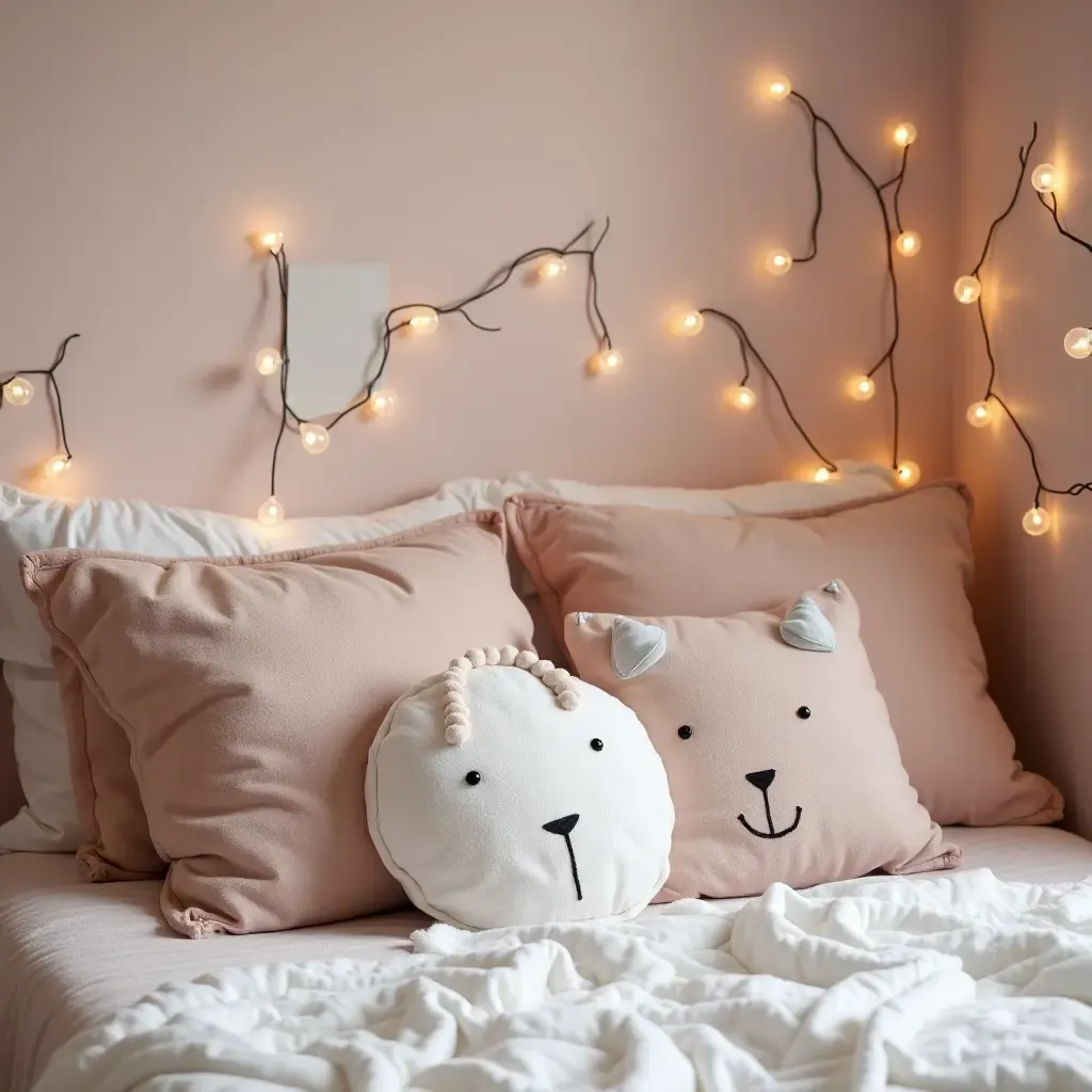 a photo of a cozy, themed sleepover space with pillows