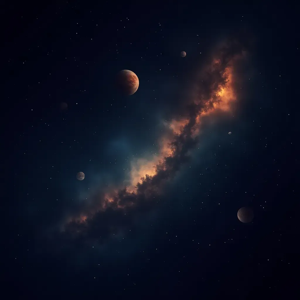 a photo of a dreamy celestial theme with planets and constellations