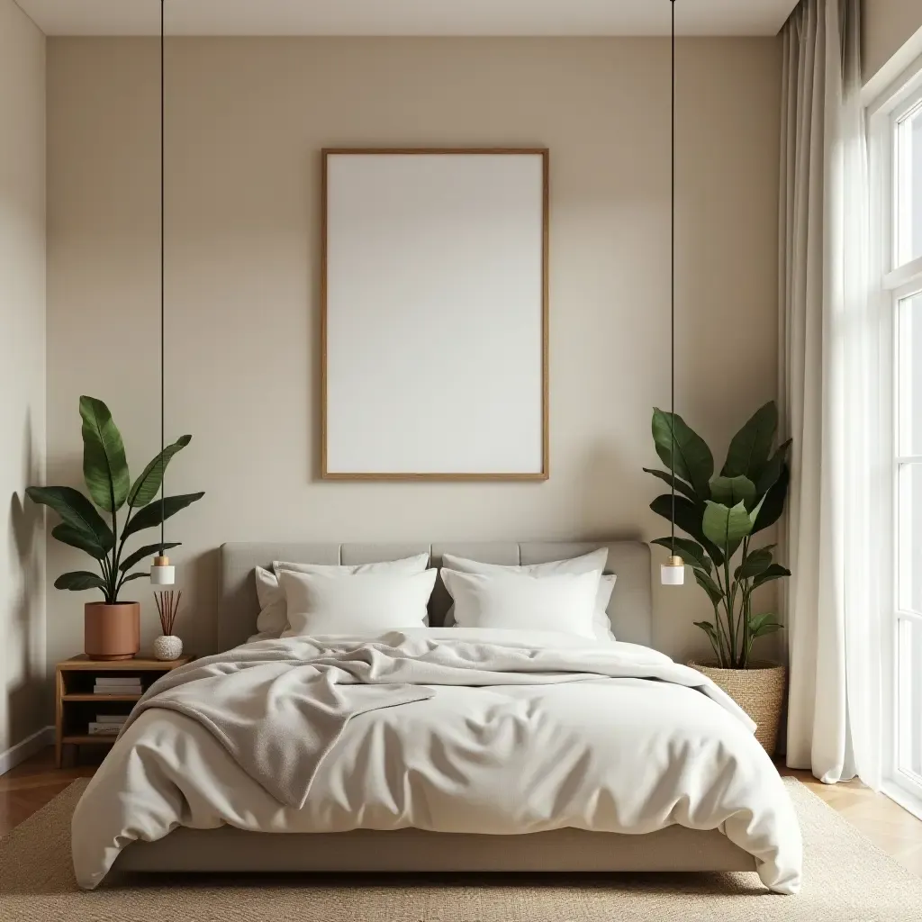 a photo of a plant-inspired bedroom color palette