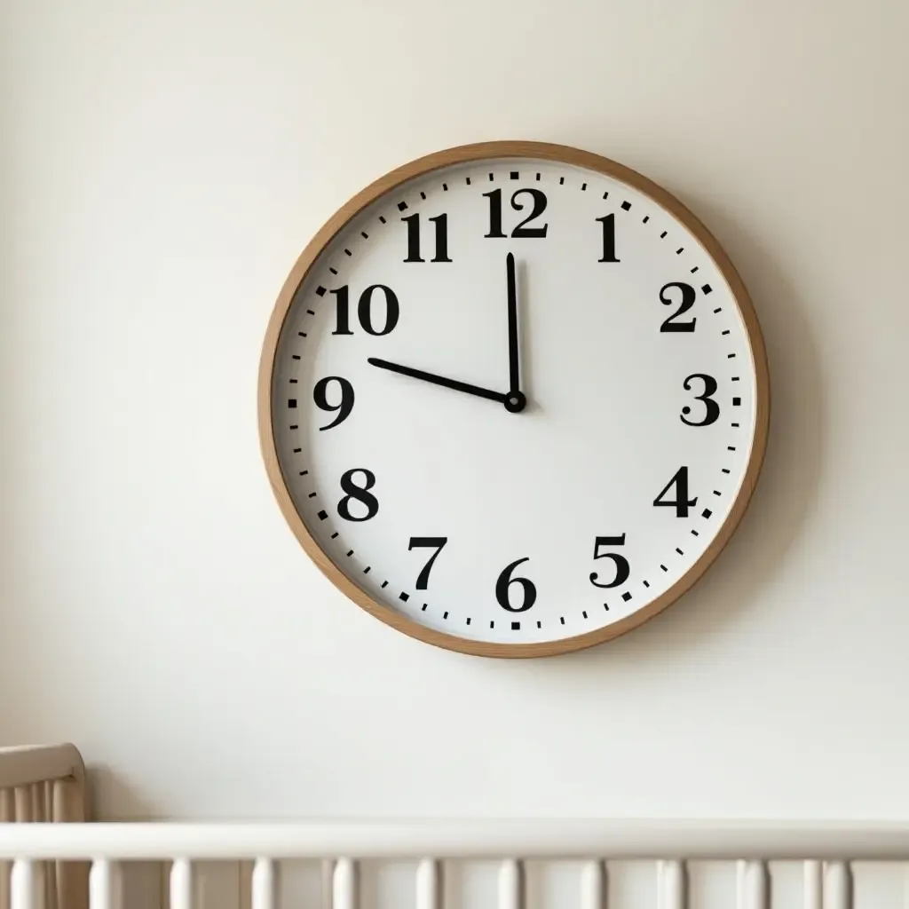 a photo of a vintage-inspired wall clock in a nursery