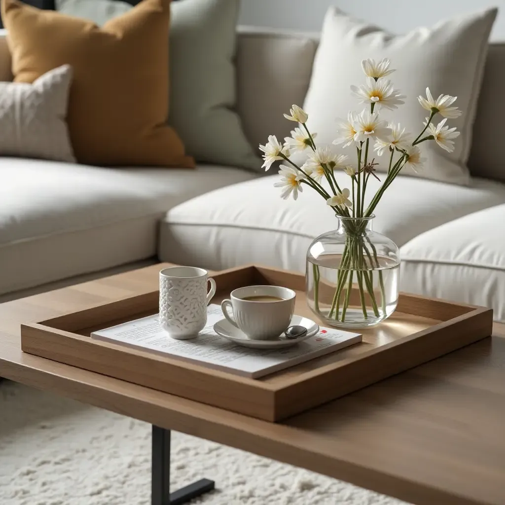 a photo of a decorative tray on a coffee table