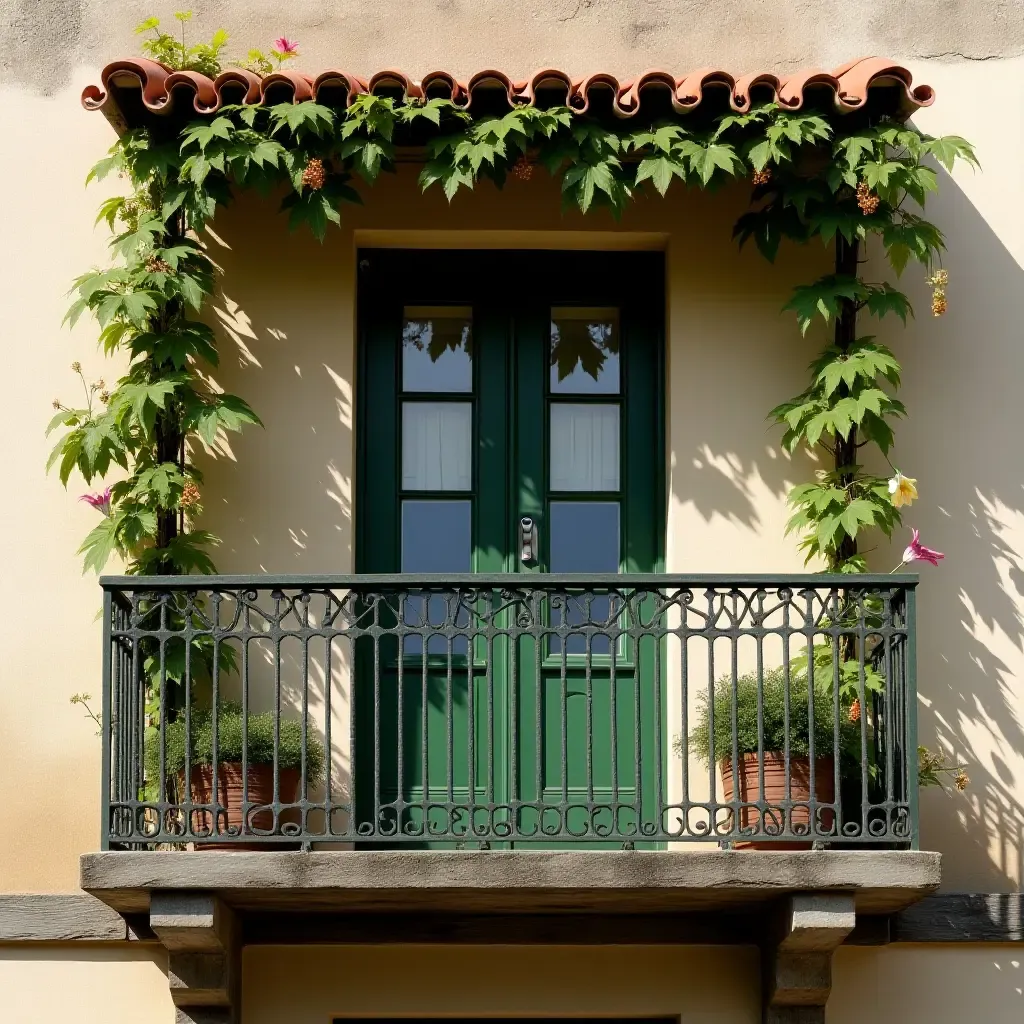 a photo of a balcony adorned with a fairy-tale themed trellis