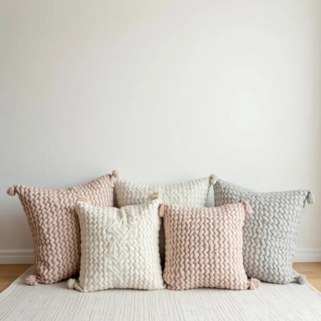 a photo of a nursery with throw pillows enhancing the overall decor