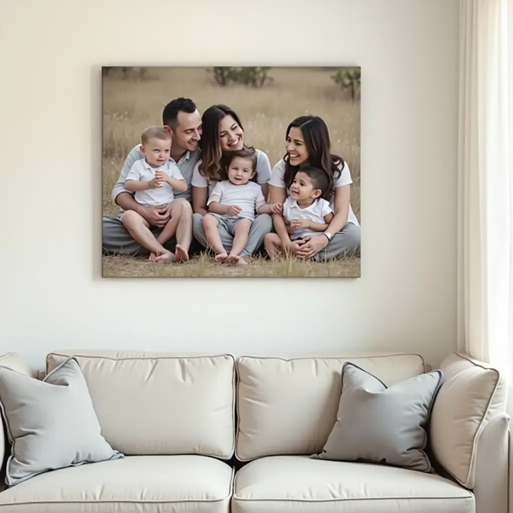 a photo of personalized wall art created from family photos