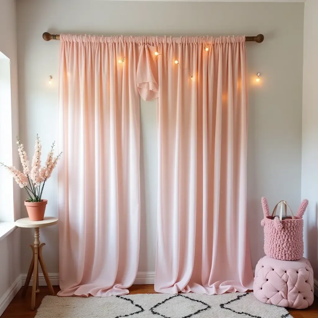 a photo of a wall decorated with a DIY photo booth backdrop for a fun teen&#x27;s room