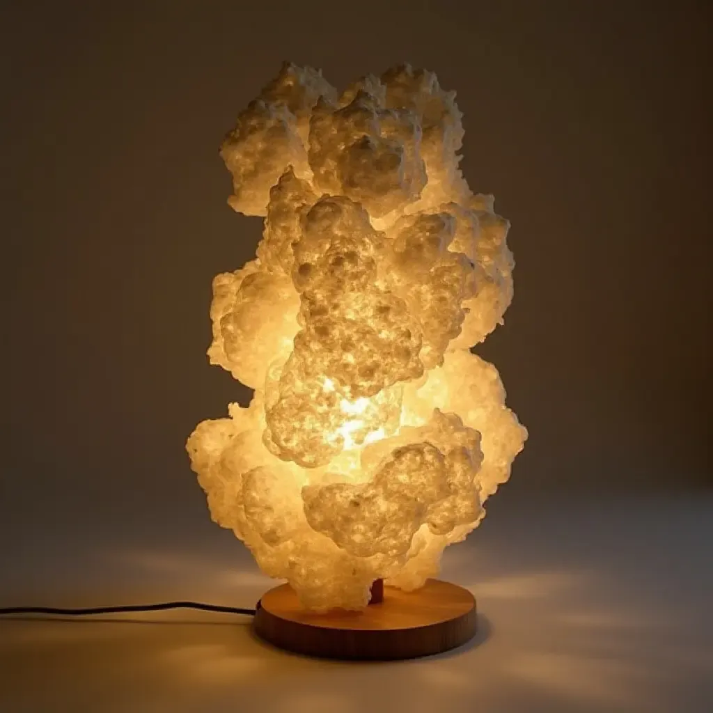 a photo of a unique light fixture made from natural materials