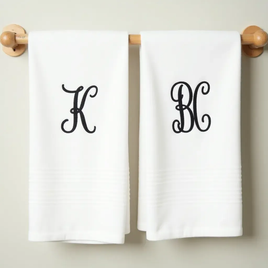 a photo of monogrammed towels adding a personal touch to decor