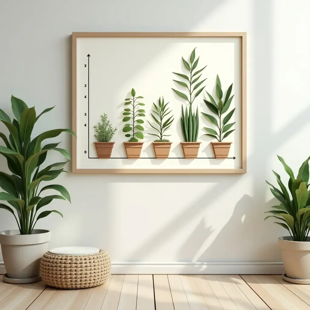 a photo of a room with a plant-themed growth chart