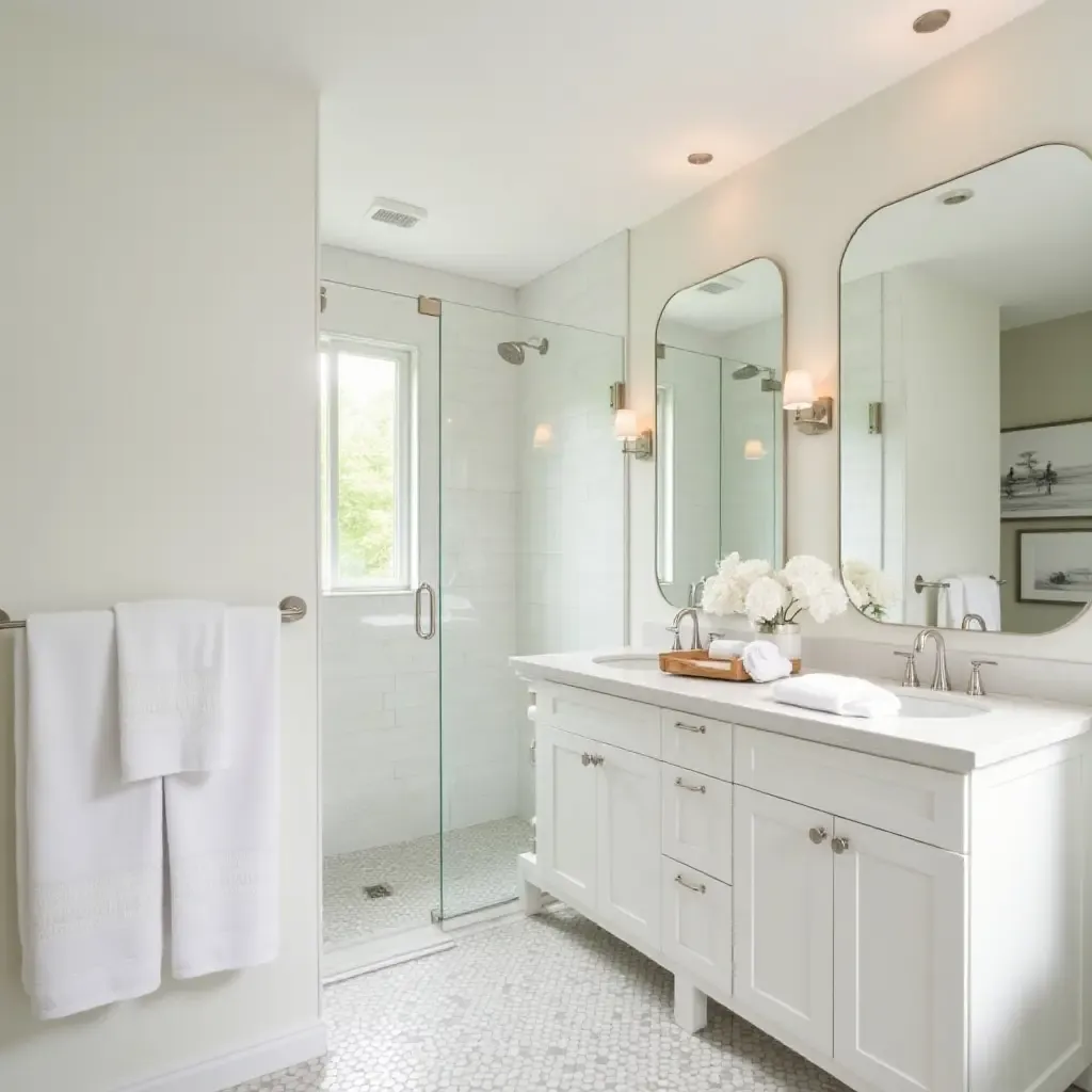 a photo of oversized towels adding comfort to a family bathroom