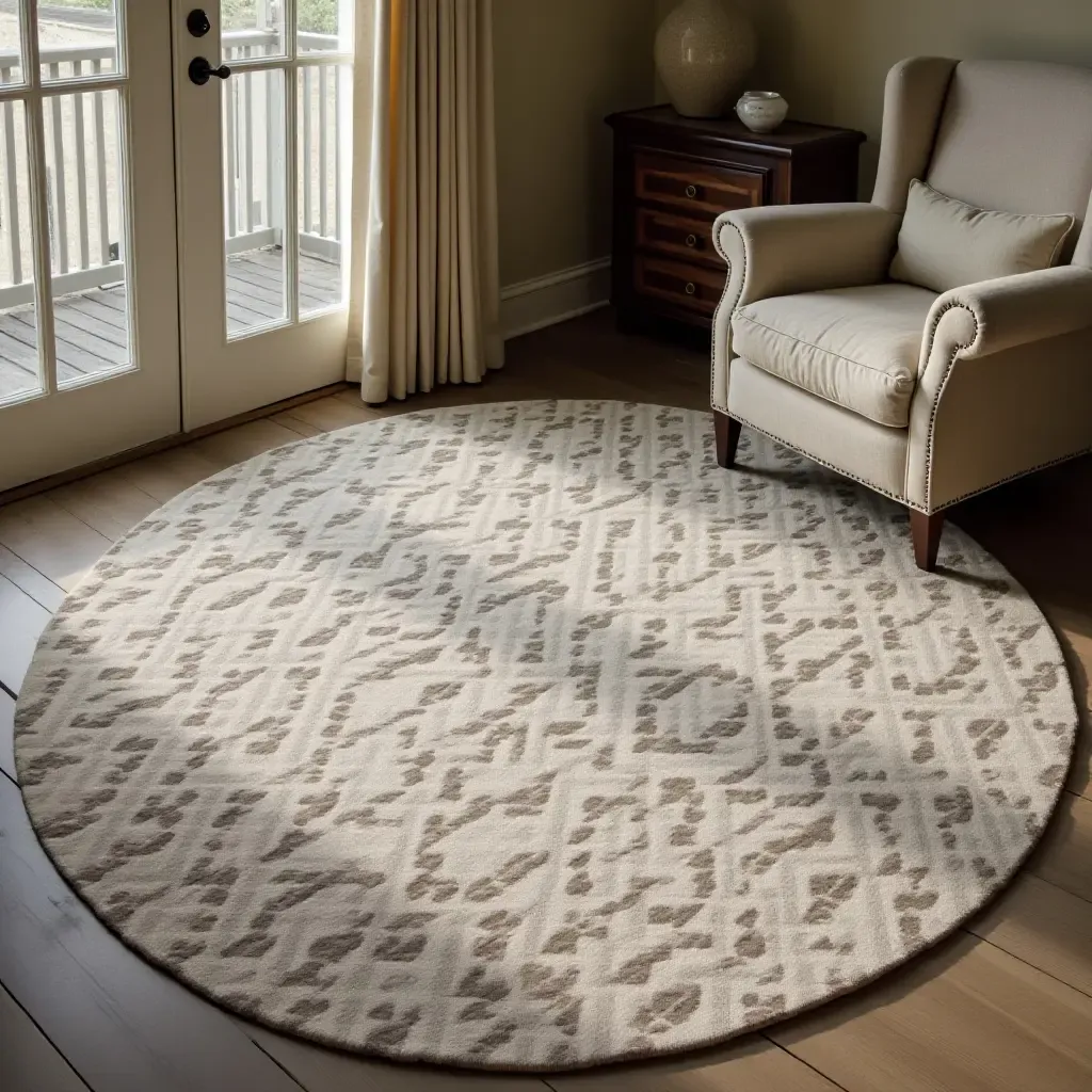 a photo of a classic checkerboard rug adding elegance