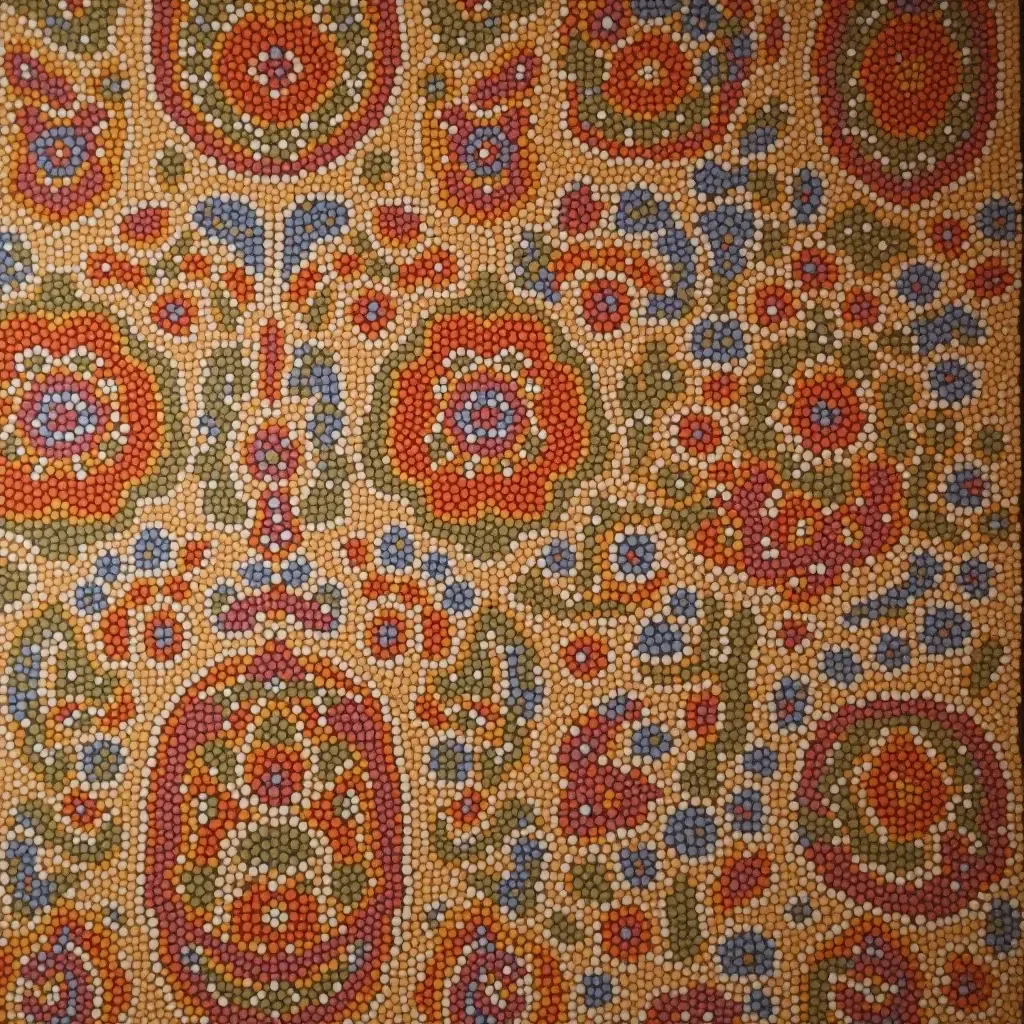 a photo of a bohemian tapestry featuring abstract patterns in earthy tones