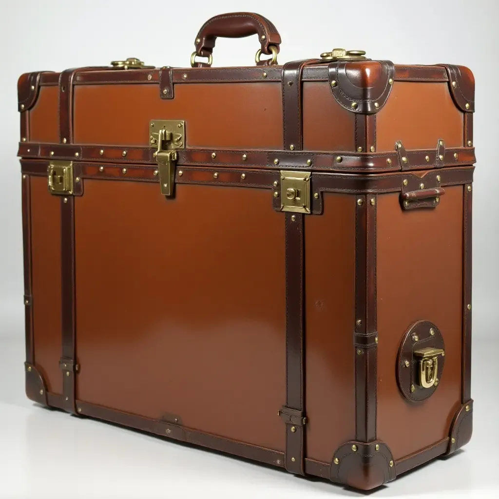 a photo of a vintage suitcase used as a unique storage solution