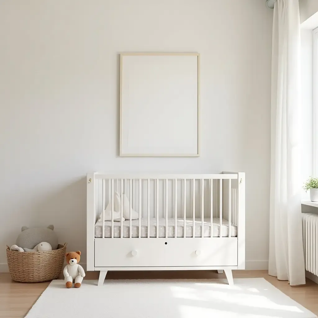 a photo of a nursery showcasing a personalized storage solution