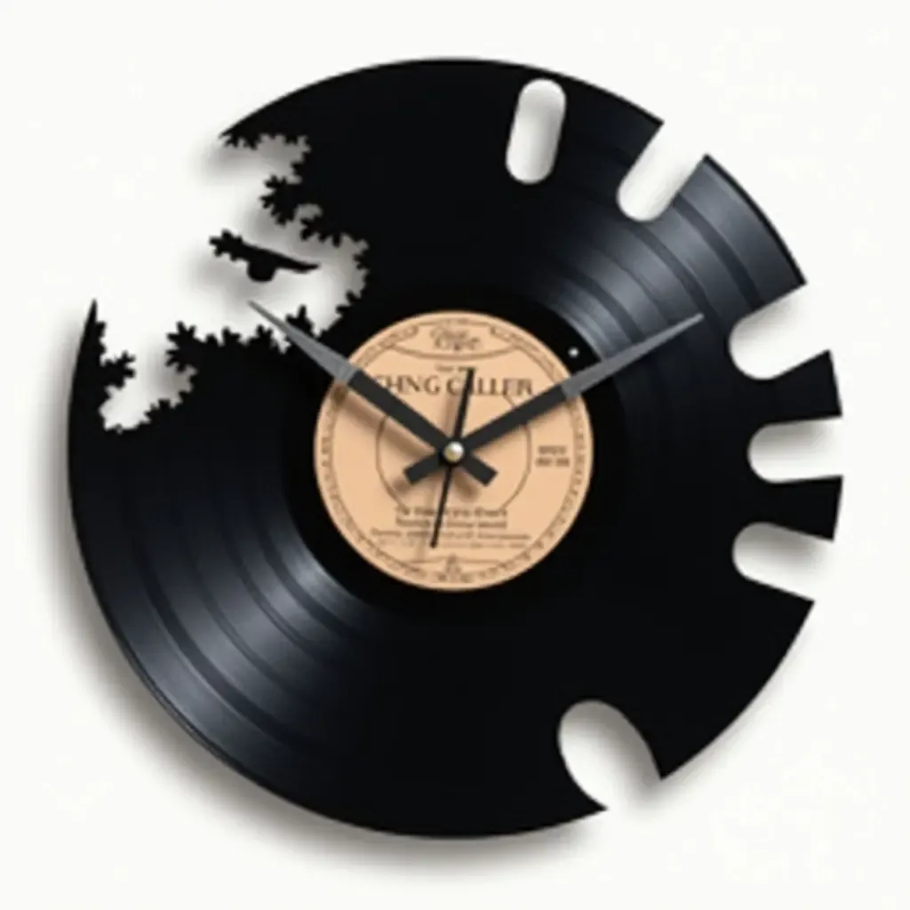 a photo of a personalized wall clock made from vinyl records