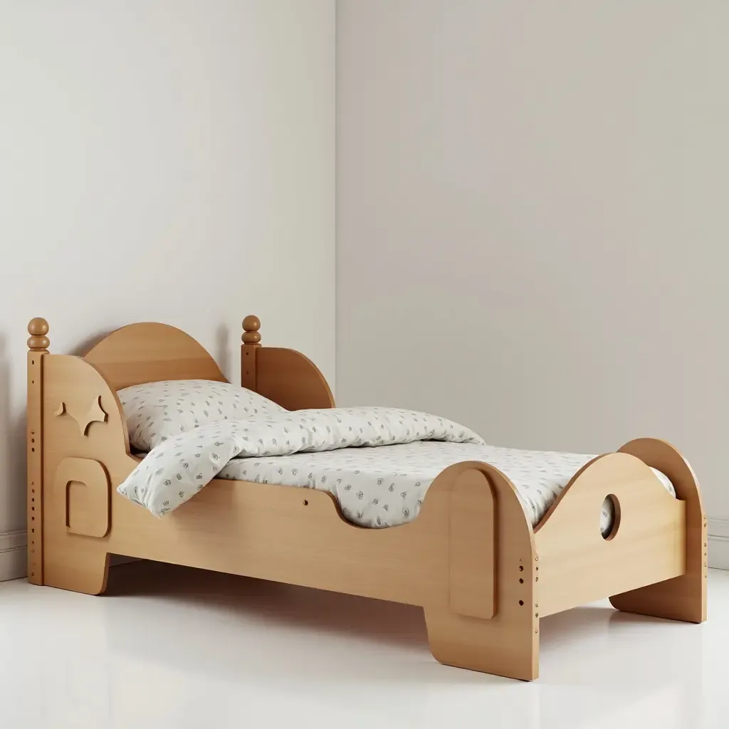 a photo of a whimsical rocket ship bed design