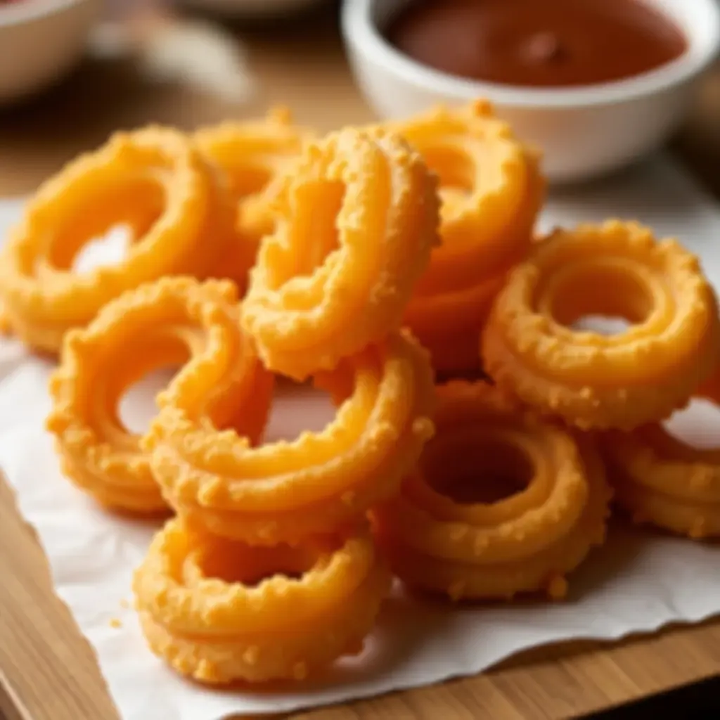 a photo of crispy churros with a side of warm chocolate sauce, ready to be dipped.