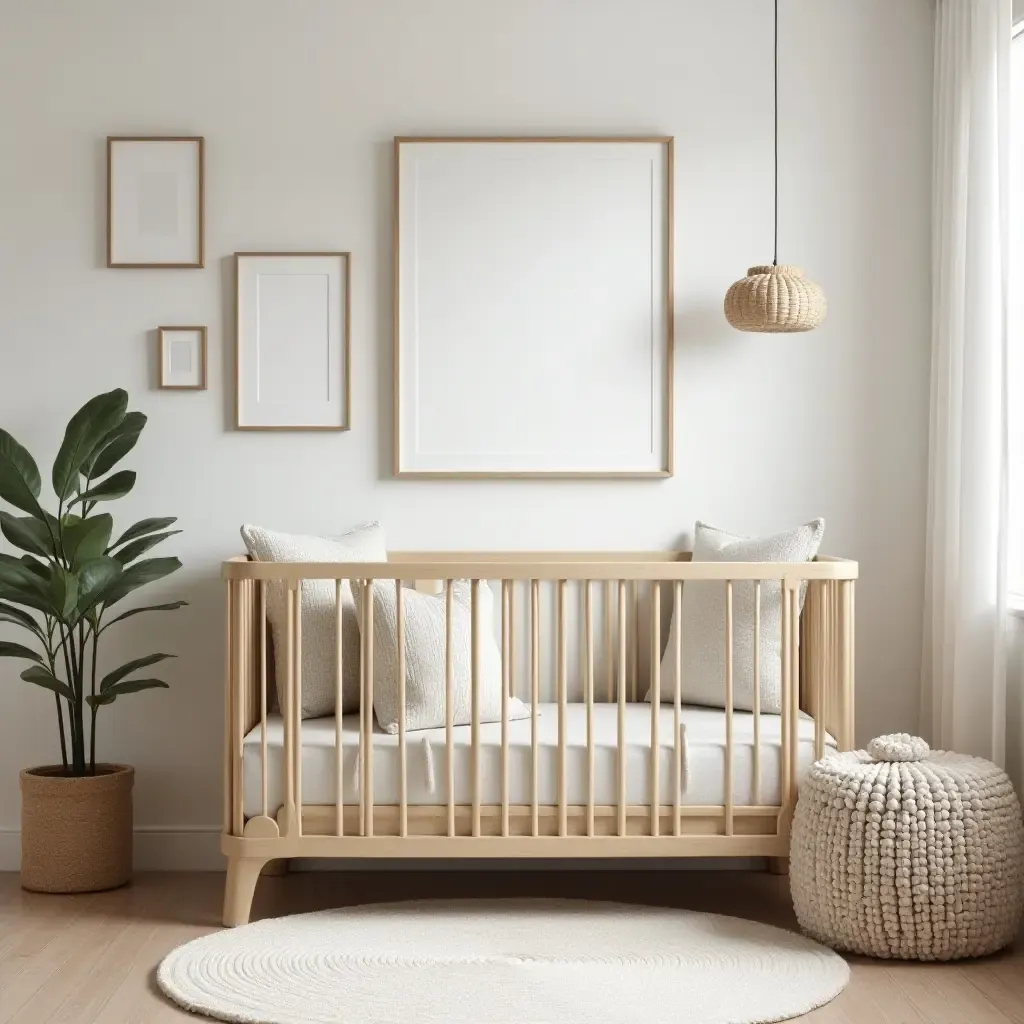 a photo of a nursery showcasing vintage accents in a modern theme