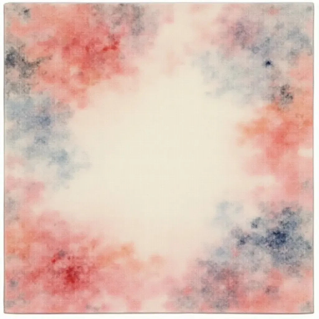 a photo of a chic, modern rug with a watercolor effect