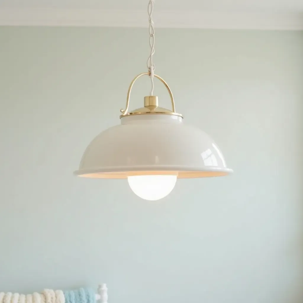 a photo of a nautical pendant light in a beach-themed nursery