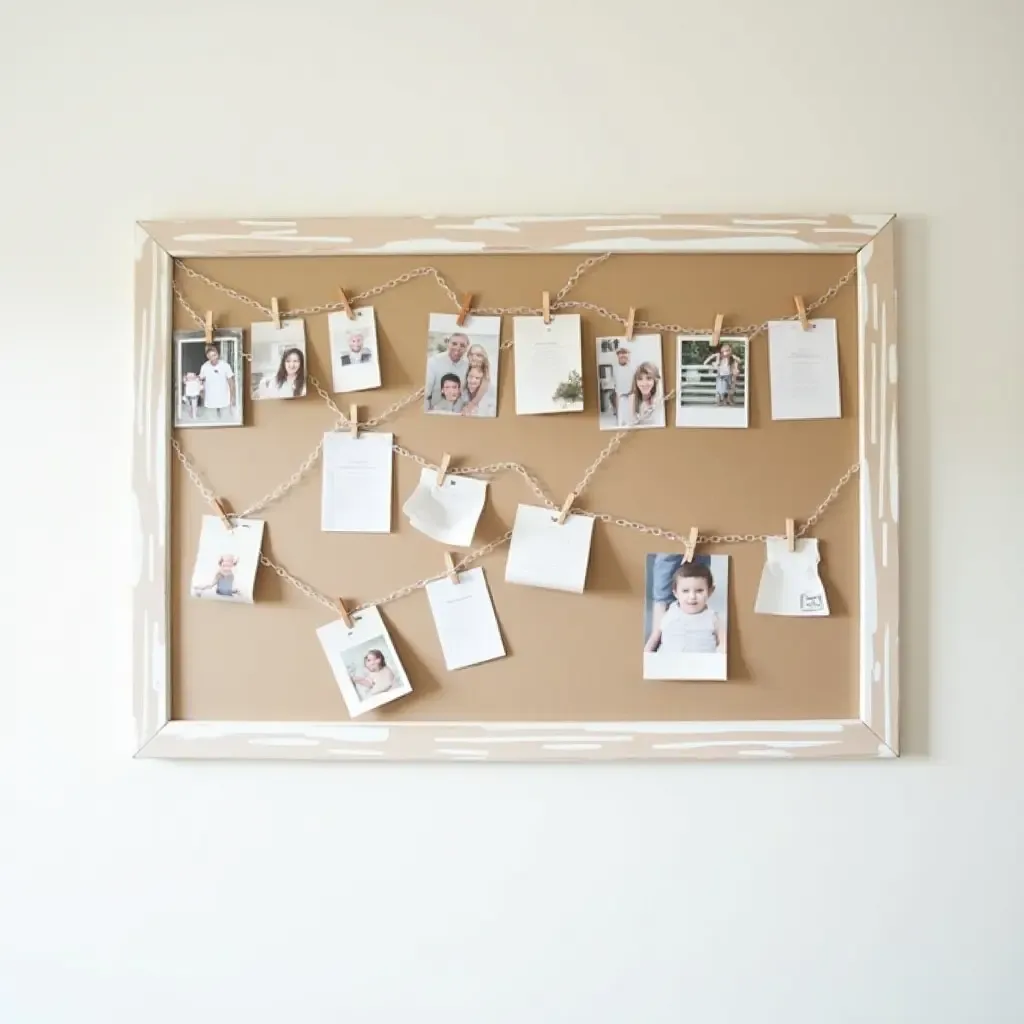 a photo of a farmhouse-style bulletin board with family memories