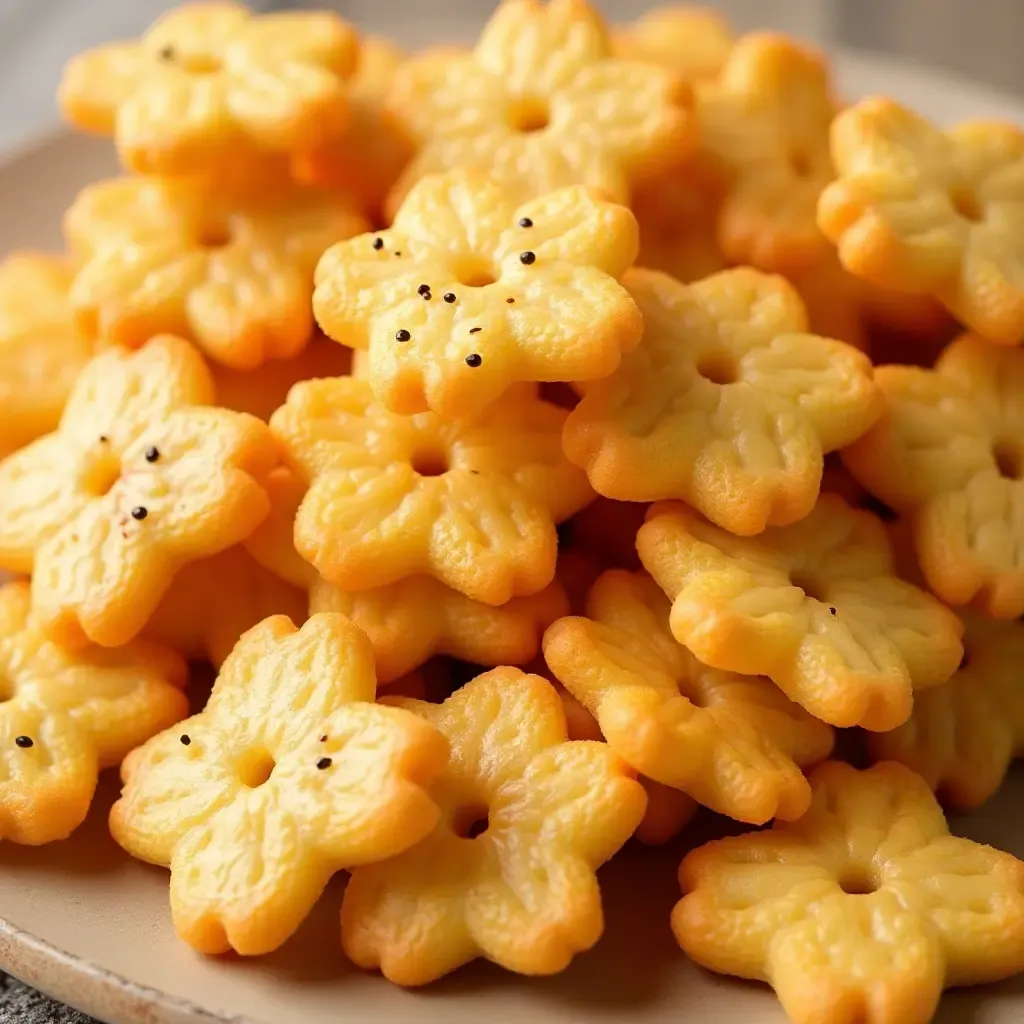 a photo of Japanese rice crackers with eccentric shapes and bold seasonings.