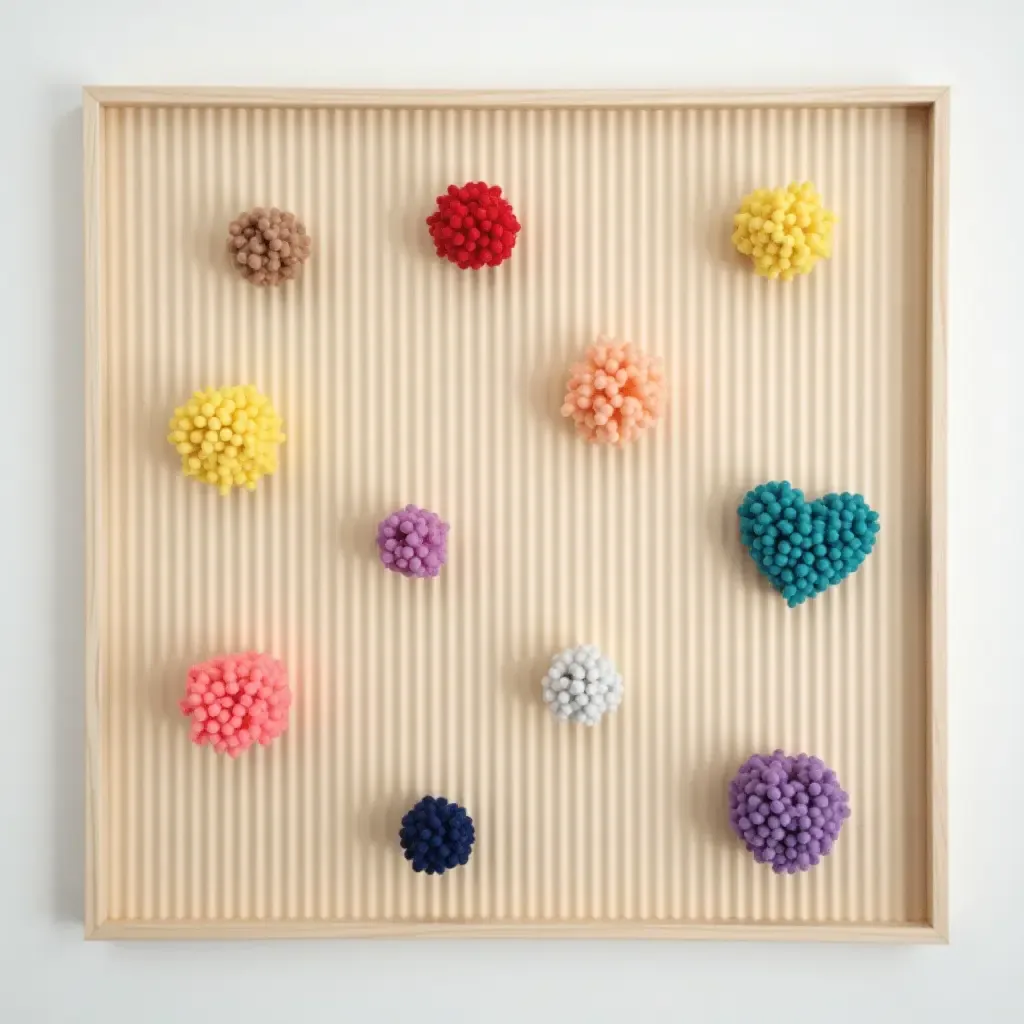 a photo of a DIY sensory wall with various textures and colors for babies