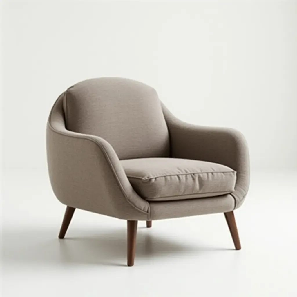 a photo of a simple accent chair with a unique shape