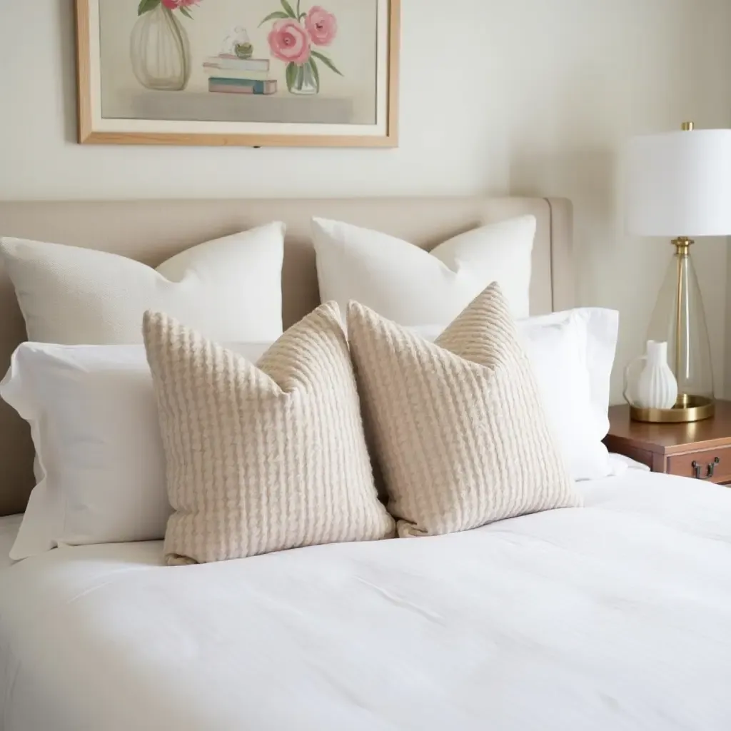 a photo of throw pillows creating a chic sleepover space