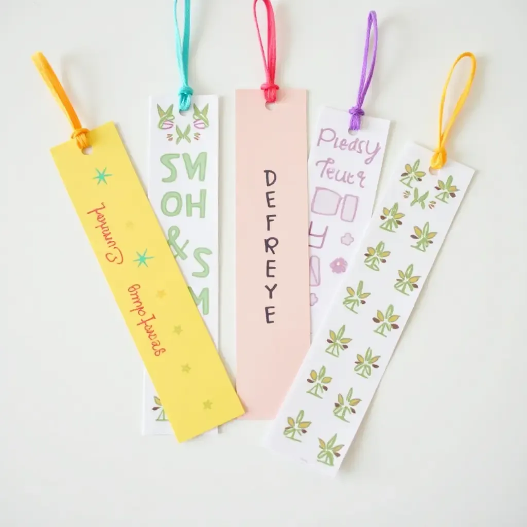 a photo of personalized bookmarks made from cardstock