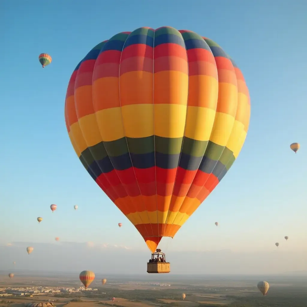 a photo of a colorful hot air balloon adventure in the sky