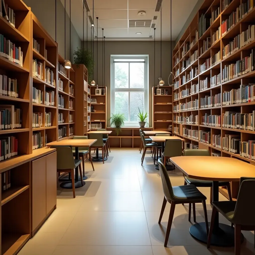 a photo of a library featuring quiet zones and group study rooms