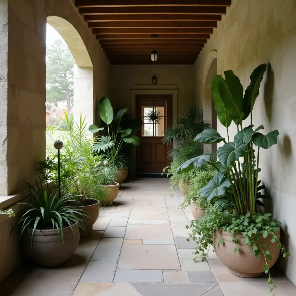 a photo of a basement with plants in unique containers