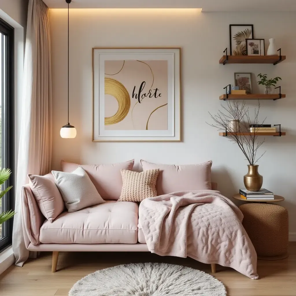 a photo of a playful teen space featuring metallic accents in art and decor