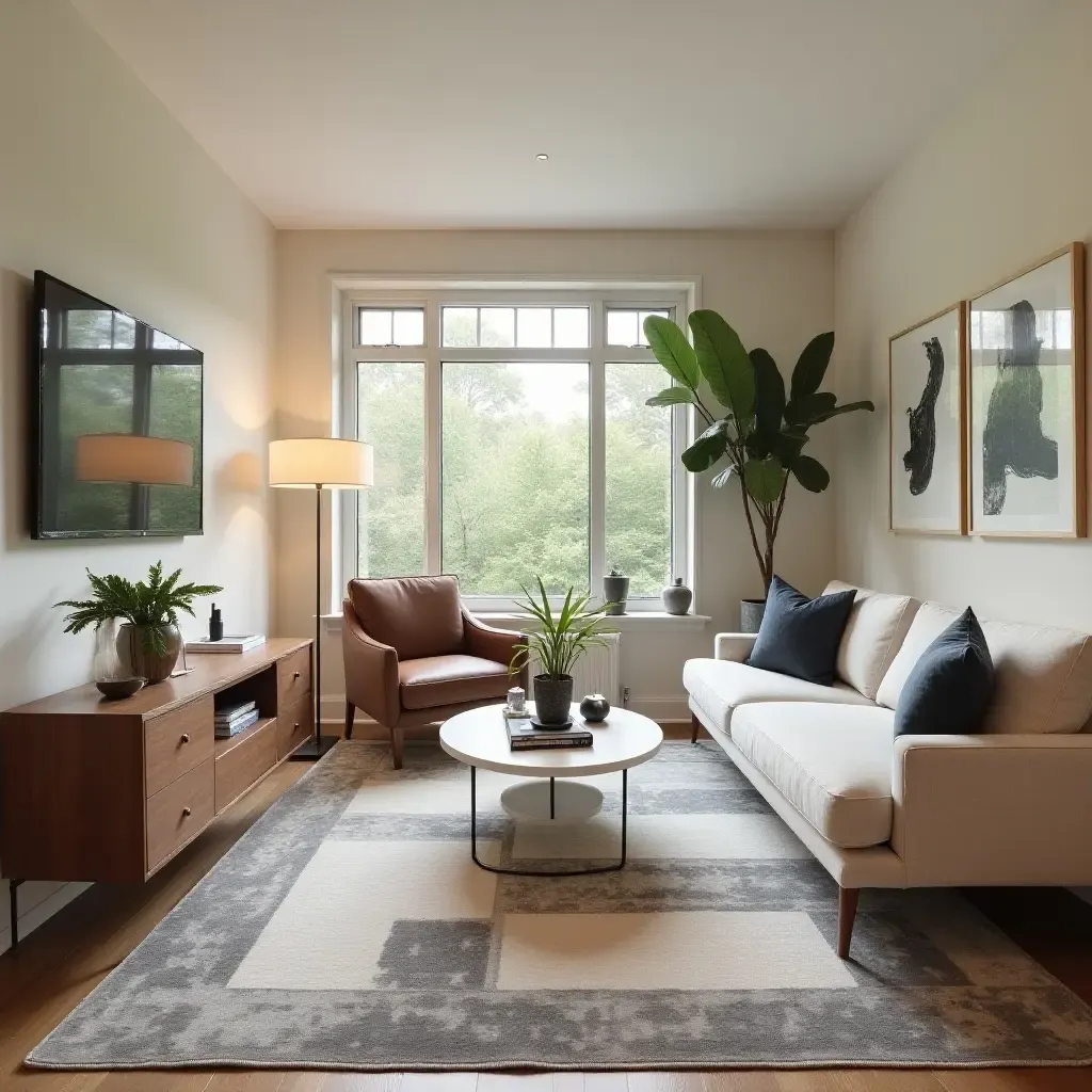 a photo of a dual-purpose living room serving as a guest space