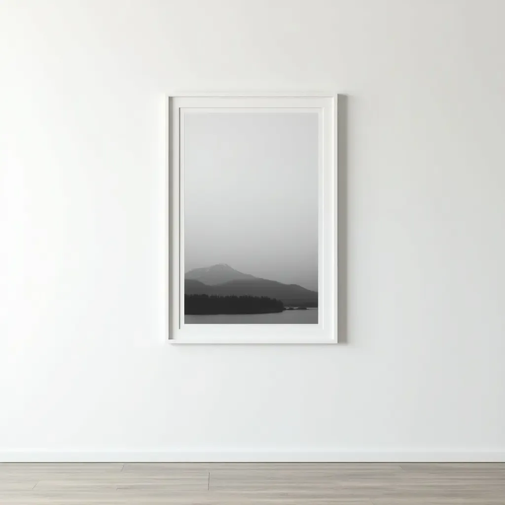 a photo of a minimalist black and white wall art arrangement