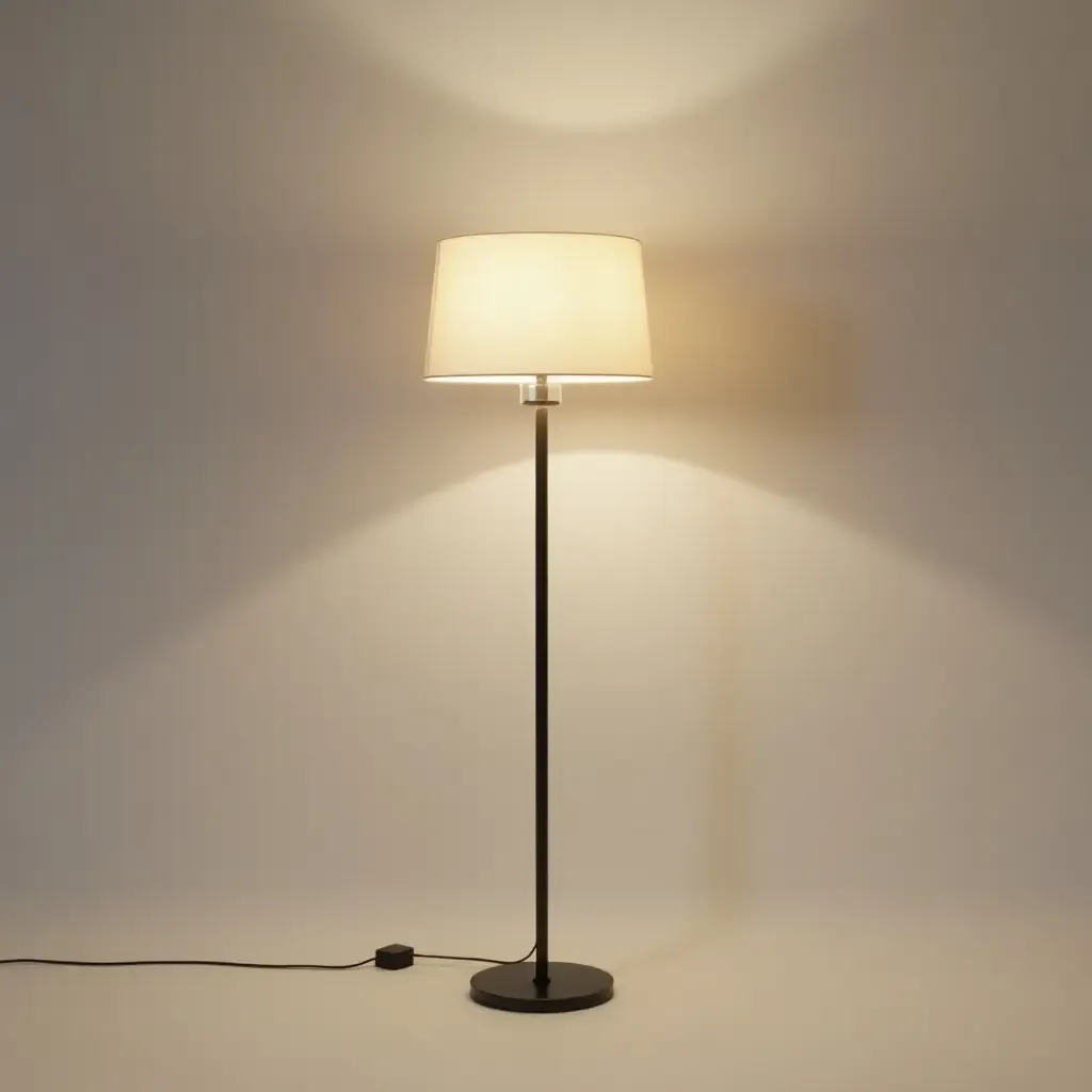 a photo of a stylish floor lamp with a simple design