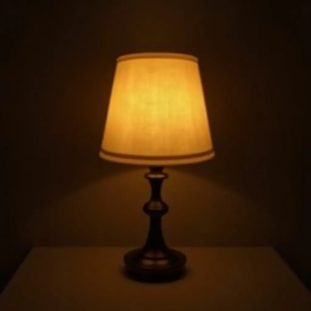 a photo of a charming vintage lamp with a soft glow