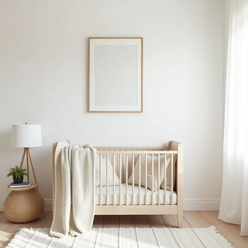 a photo of a nursery adorned with throw pillows for added comfort