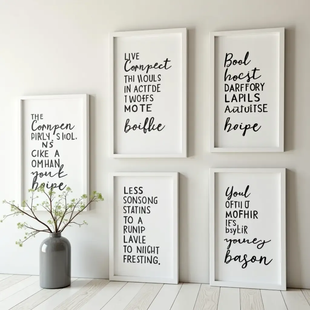 a photo of a series of inspirational quotes framed on the wall