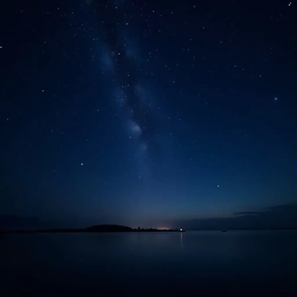 a photo of a serene night sky with glowing stars