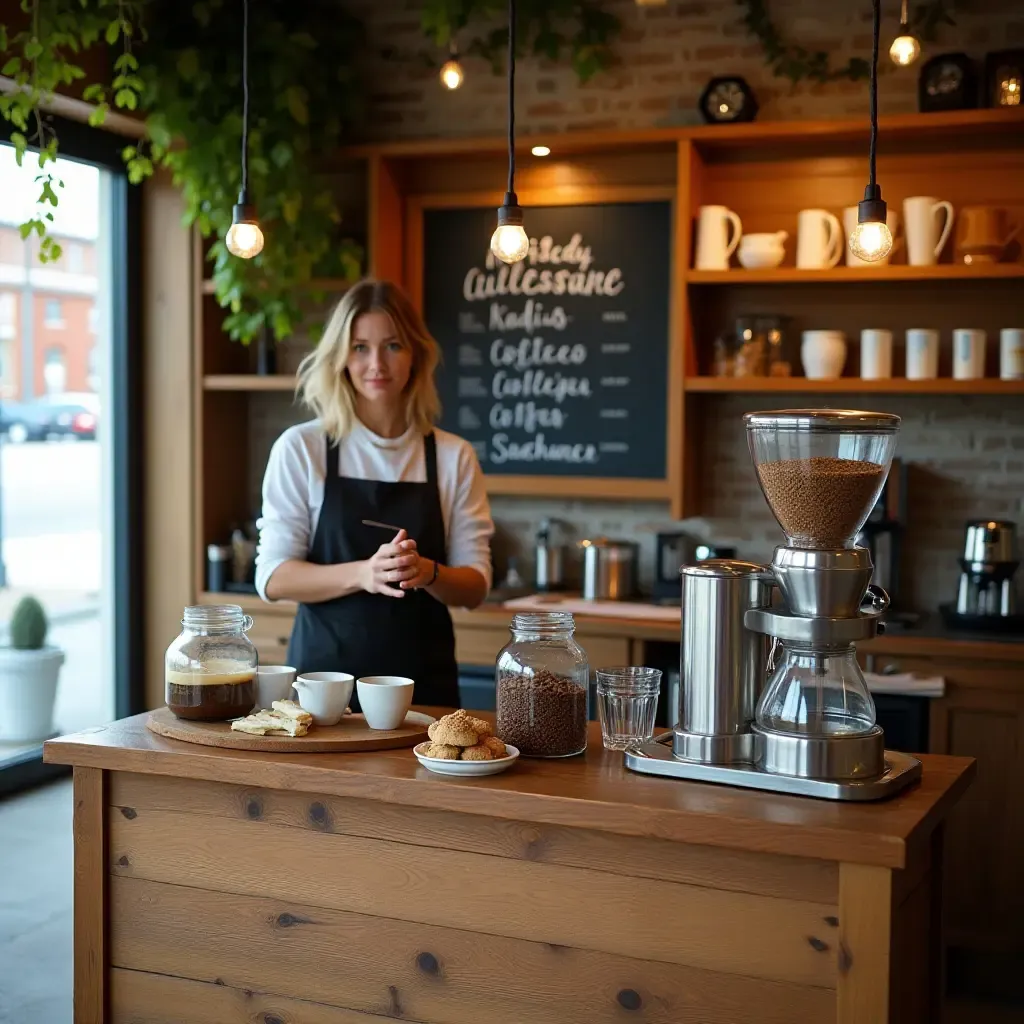 a photo of a themed coffee station inspired by a favorite coffee shop