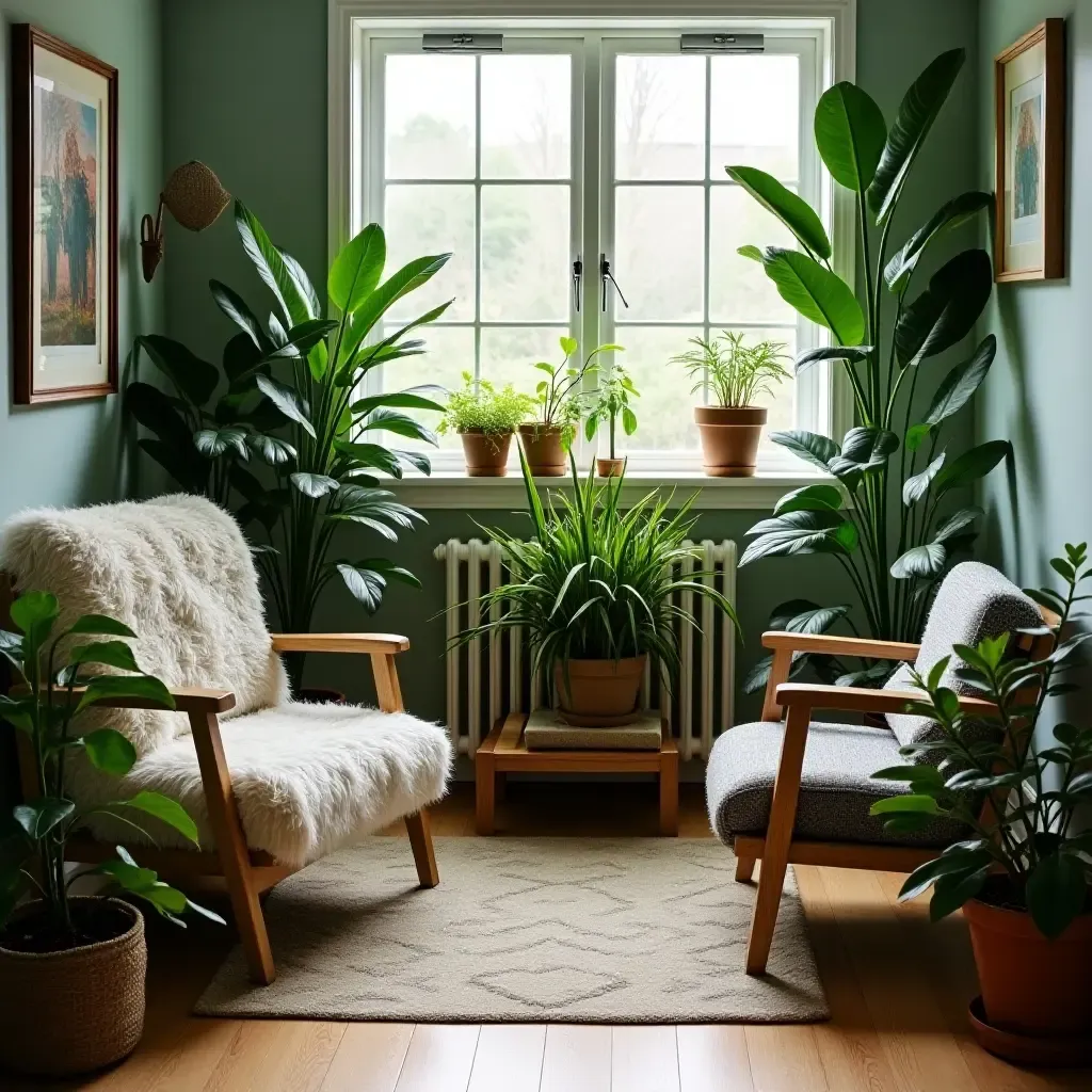 a photo of a nursery with a mix of real and faux plants