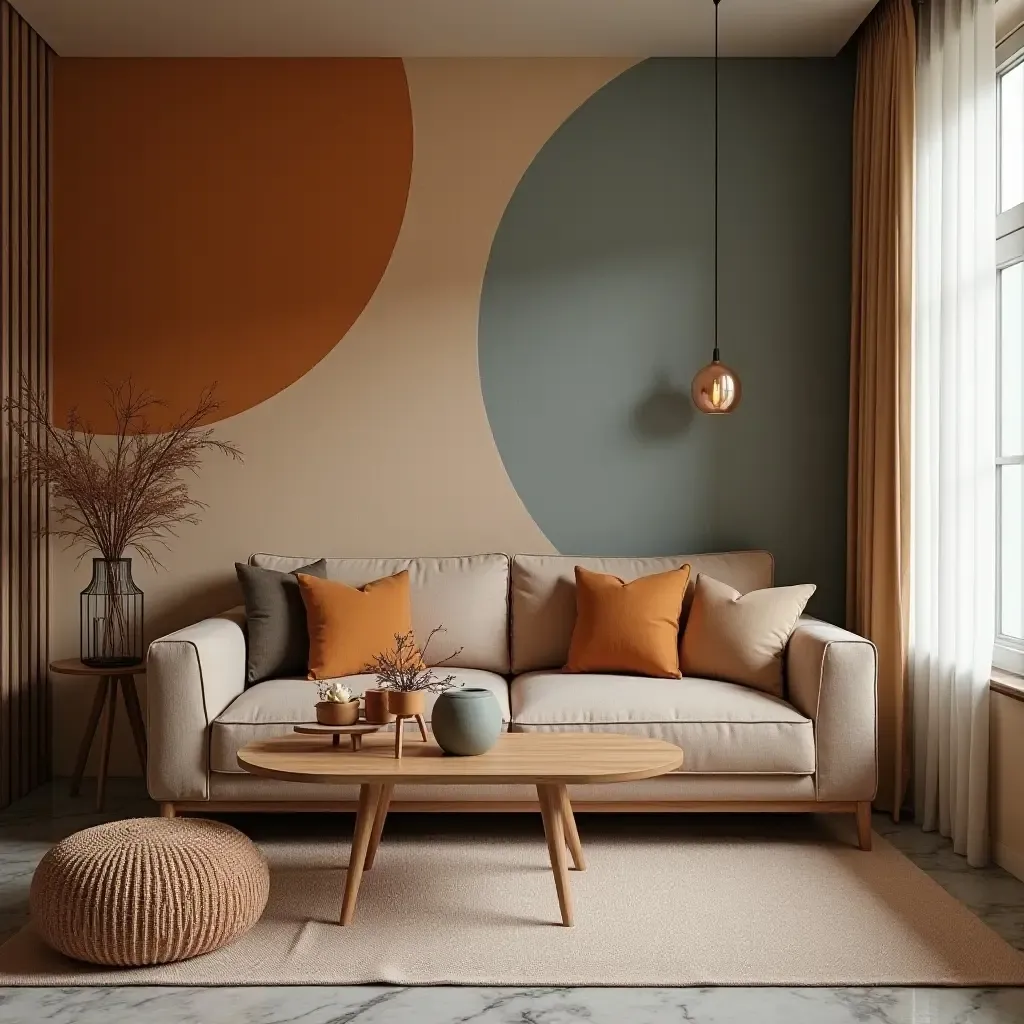 a photo of a room featuring a combination of textures and colors