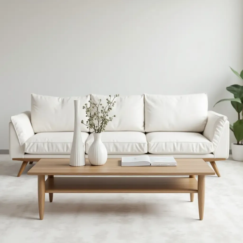 a photo of a Scandinavian-style coffee table with clean lines