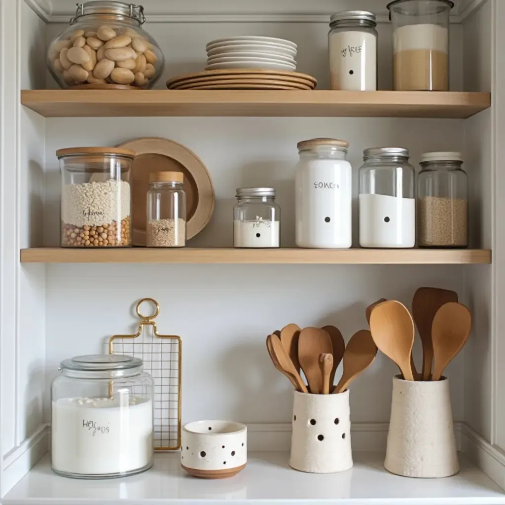 a photo of a pantry with a dedicated section for baking supplies and tools