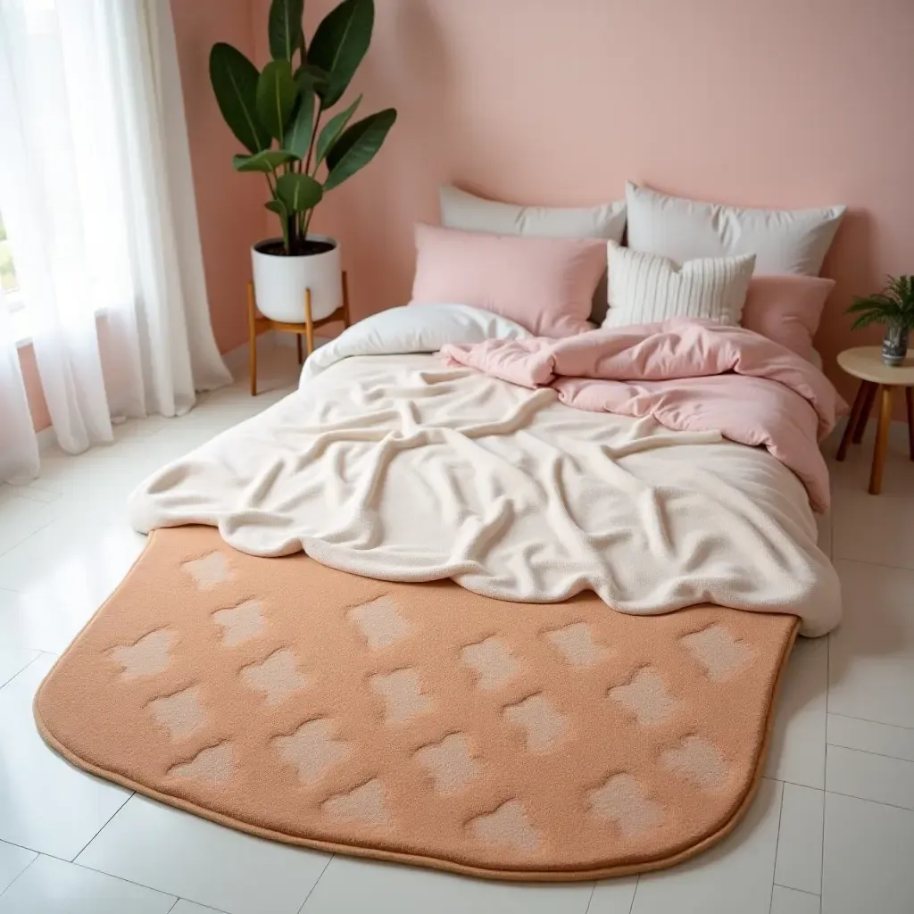 a photo of a rug shaped like a giant ice cream cone for sweet dreams