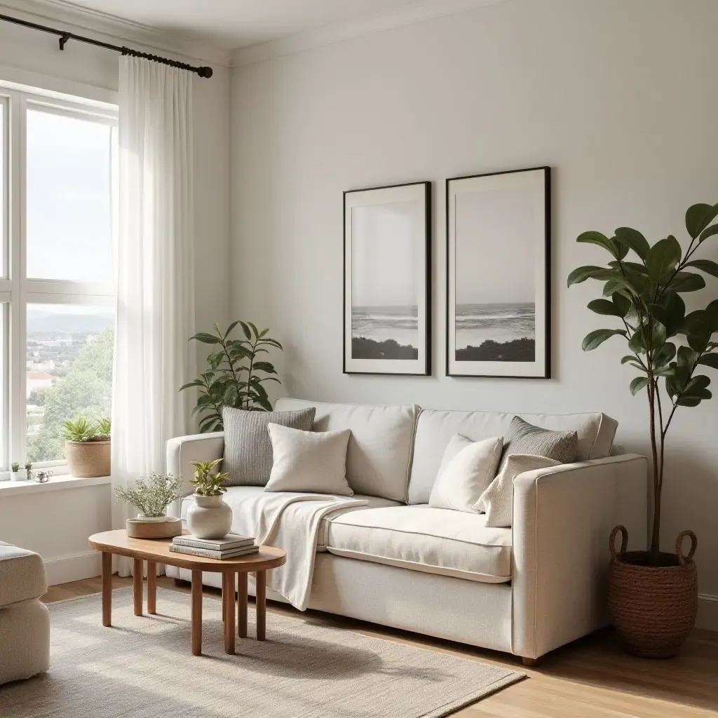 a photo of a living room featuring a cozy corner with farmhouse-style accents