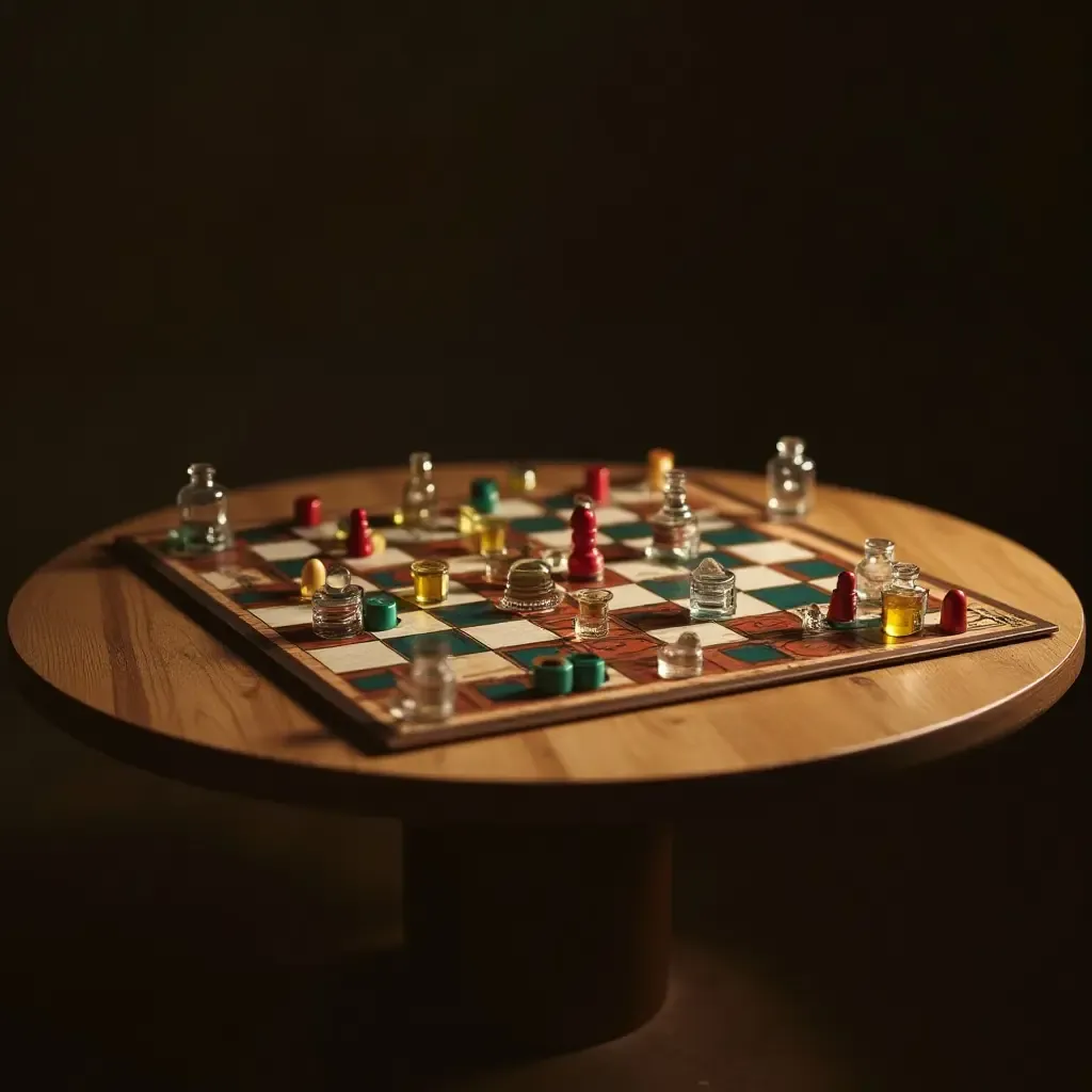 a photo of a classic board game set up on a coffee table